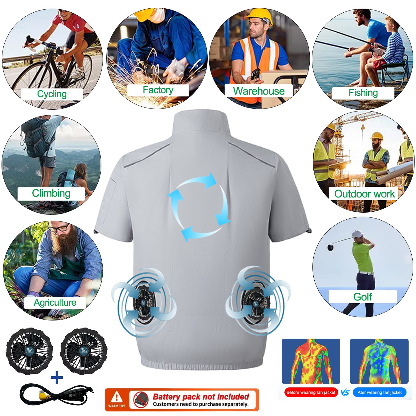 Outdoor Power Not Working - G-MACHT 2026 Nieuw USB-ventilator koelvest voor