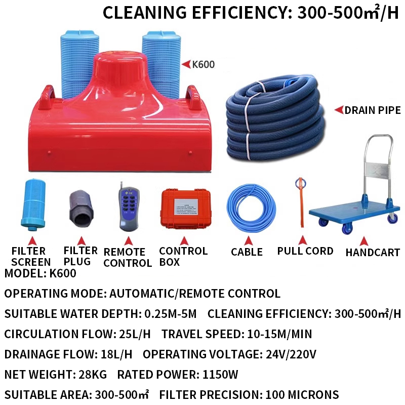 Outdoor Power Vacuum - Zwembadstofzuiger Water Turtle High-Power Automatische Onderwater