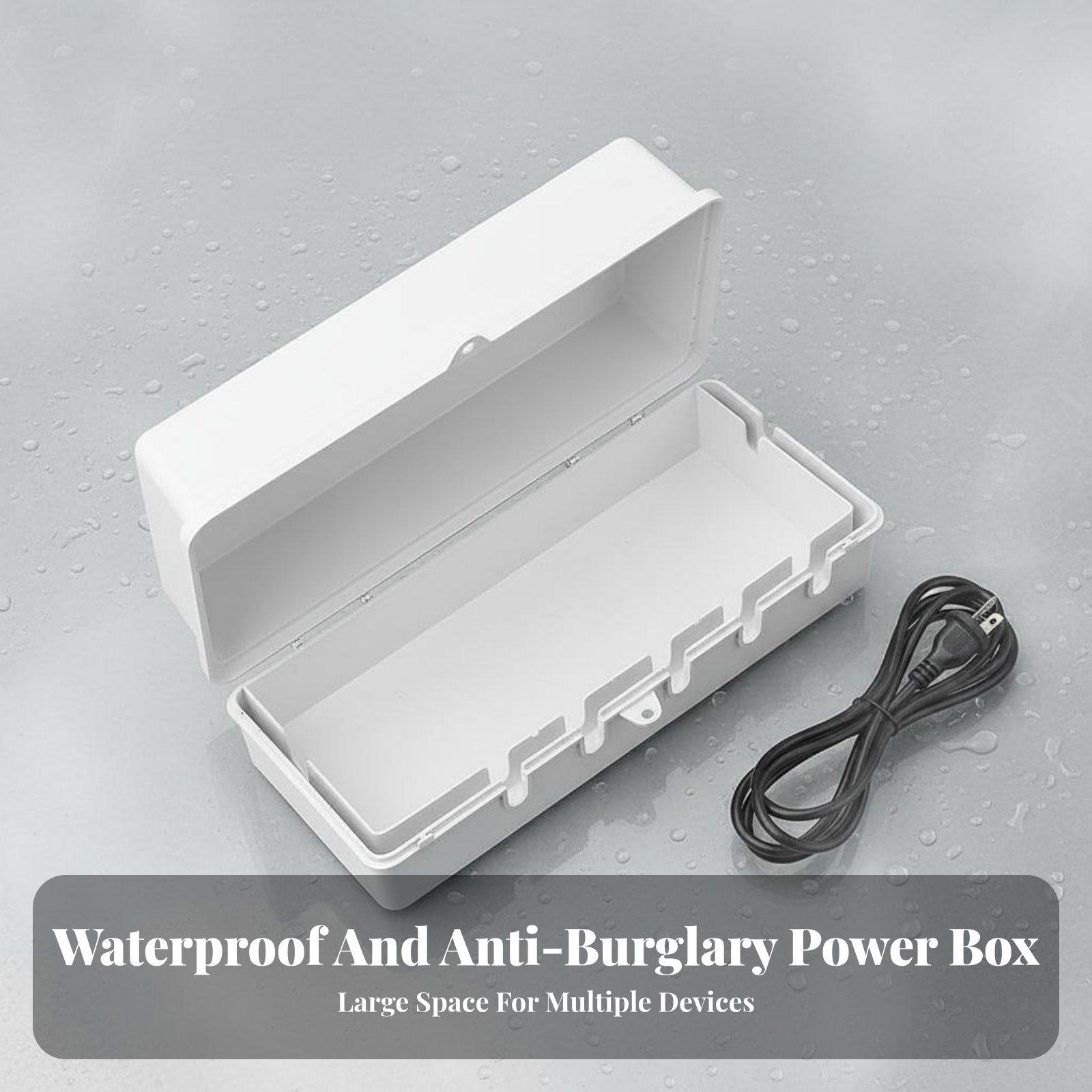 Outdoor Power Strip With Cover - Waterdichte stroomstripsdoos, stofdichte, afsluitbare buitenstroombehuizing voor