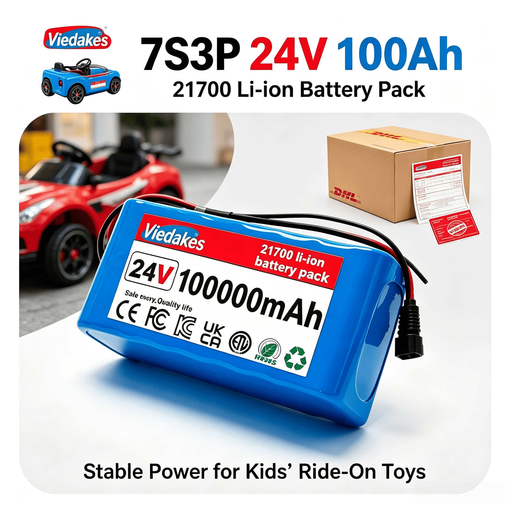 Outdoor Power Wheelchair - 24V 21700 Batterij 7S3P 80Ah BMS