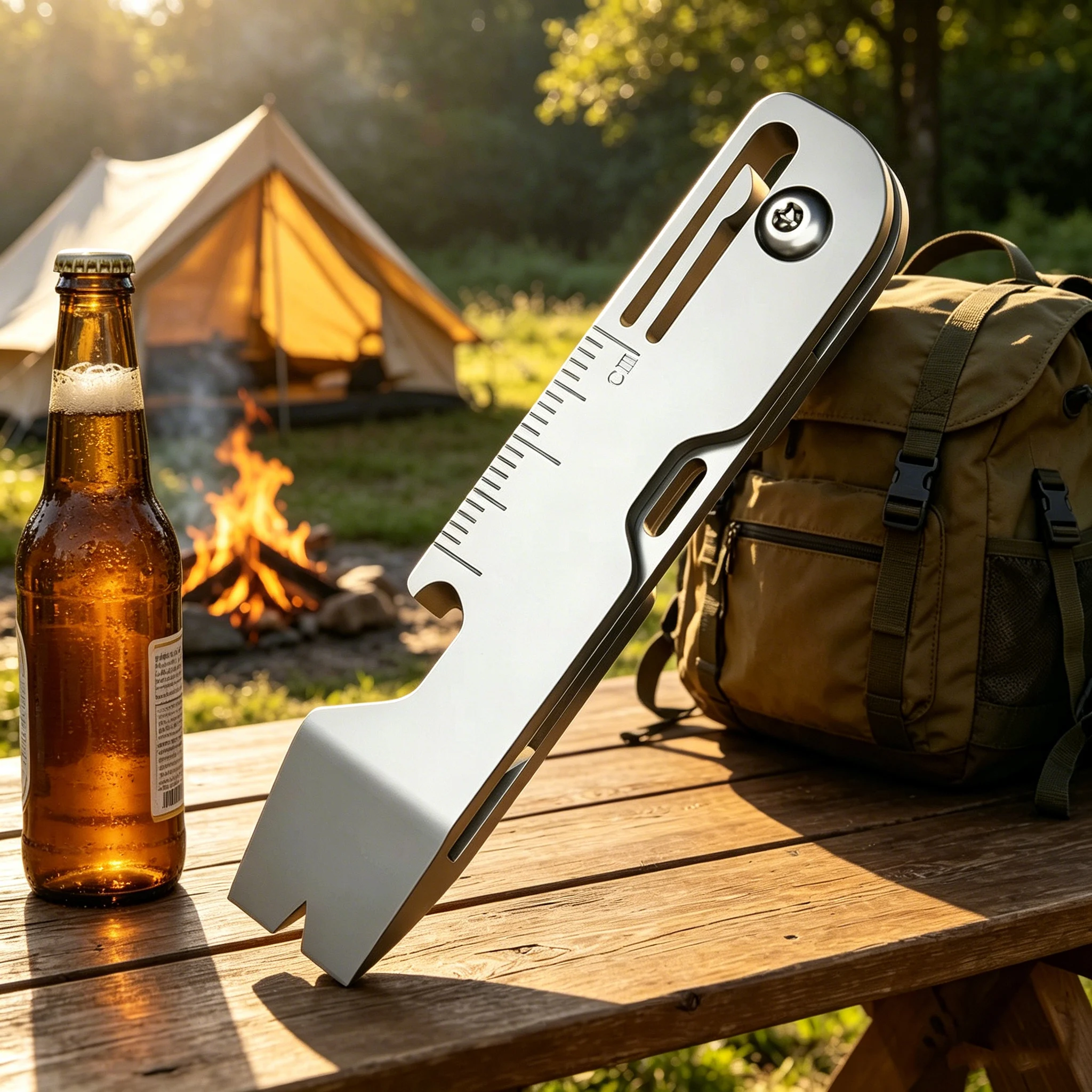 Outdoor Power Bar - Titaniumlegering multifunctionele sleutelhanger vouwmes - EDC-gereedschap