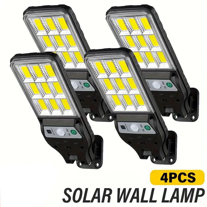 Outdoor Power Outlet Weatherproof - 4 STKS Solar Wandlamp met Bewegingssensor