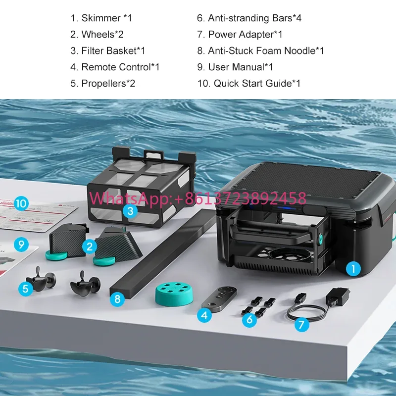 Outdoor Power Vacuum - Zwembadrobotreiniger Automatische bladafzuiger Zwembadstofzuiger op zonne-energie