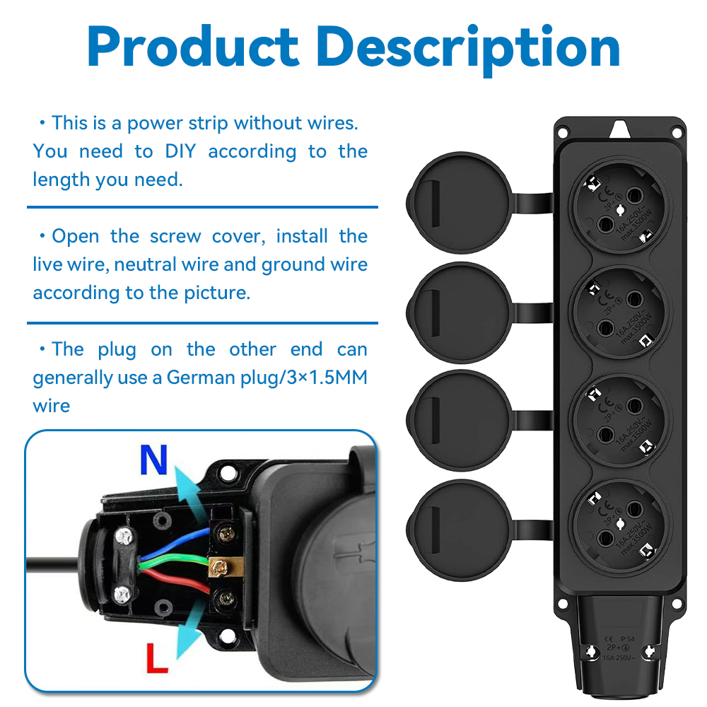 Waterdichte buitenstekkerdoos, - Outdoor Power Strip With Cover recensie en prijs