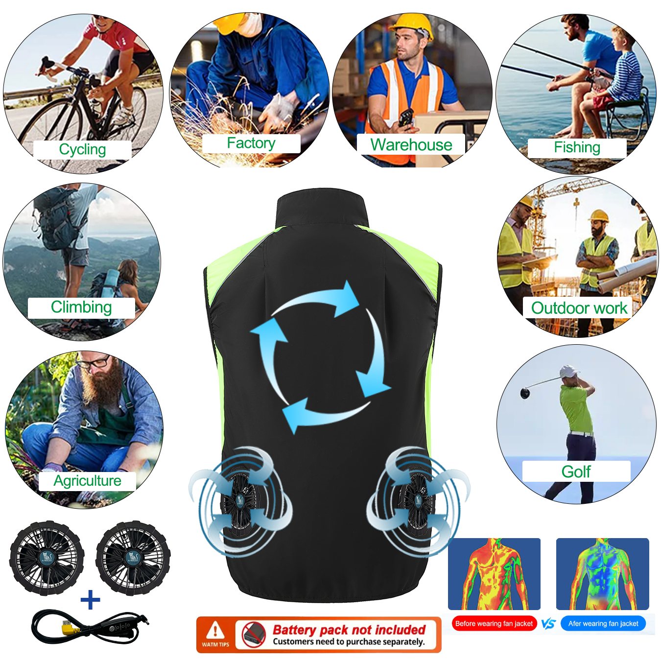USB-koelventilatorvest Zomer A - Outdoor Power Not Working recensie en prijs